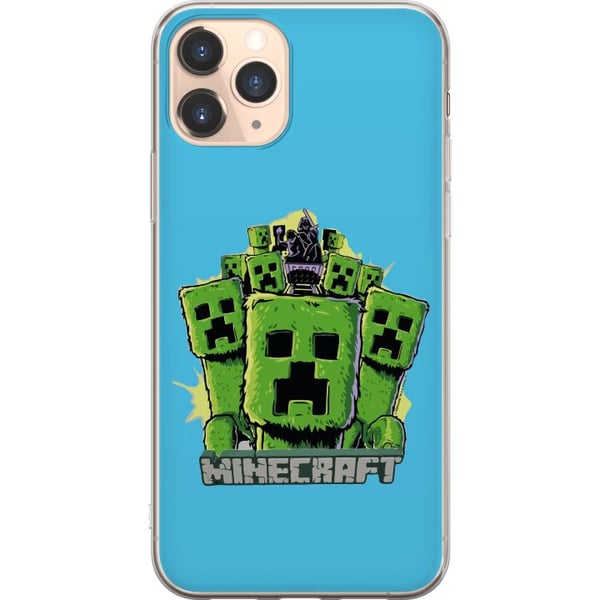 Kompatibelt Mobildeksel til Apple iPhone 11 Pro Minecraft Creeper-armé i tegneseriestil – grønn Creeper-illustrasjon med klassisk Minecraft-tema for