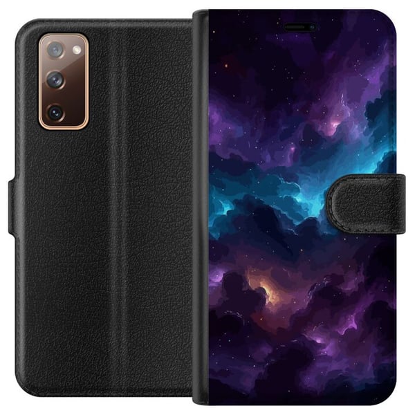 Kompatibelt Lommeboketui til Samsung Galaxy S20 FE Kosmisk tåke med dype lilla og blå skyer, glødende lysåpninger, stjerneprikker og romfølelse som s