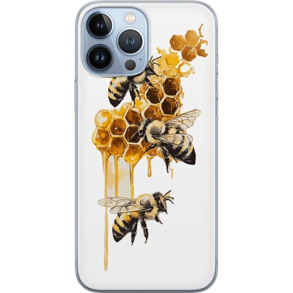 Kompatibel Mobilcover til Apple iPhone 13 Pro Max Bier og honningkager i gyldne farver, naturinspireret design med varm tone og sommerstemning