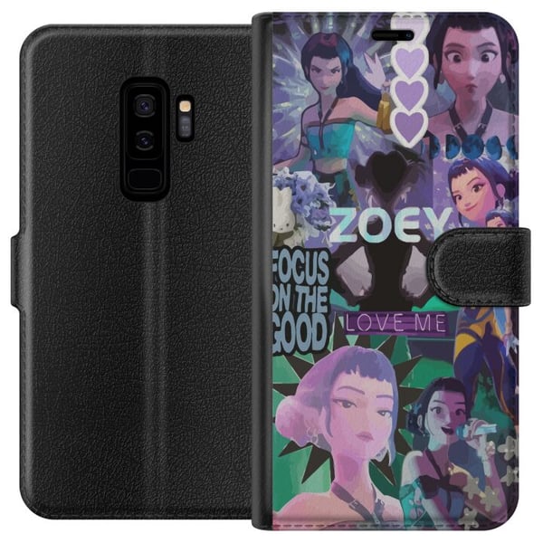 Kompatibelt Plånboksfodral till Samsung Galaxy S9+ Kpop Demon Hunters Zoey Aesthetic Purple Love Me Mystic Idol Vibe
