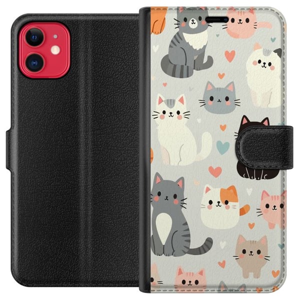 Kompatibel Tegnebogsetui til Apple iPhone 11 Katte Kompatibel Tegnebogsetui til Apple iPhone 11 Katte