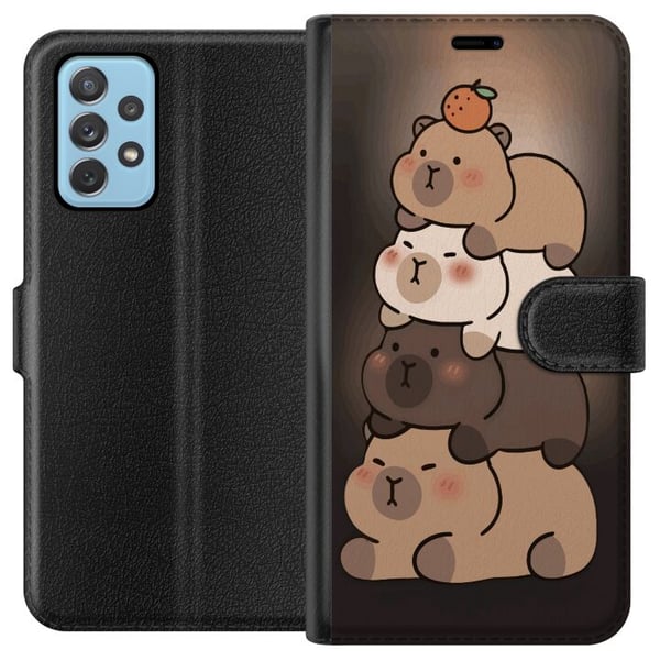Yhteensopiva Lompakkokotelo Samsung Galaxy A52 5G Kapybara Kawaii söpö eläinhahmo