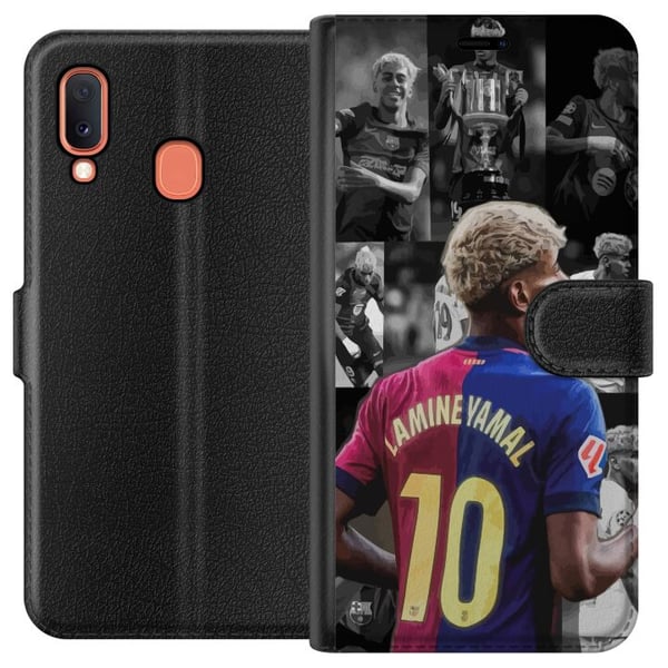Kompatibelt Plånboksfodral till Samsung Galaxy A20e FCB Yamal Barcelona framtidens fotbollsstjärna