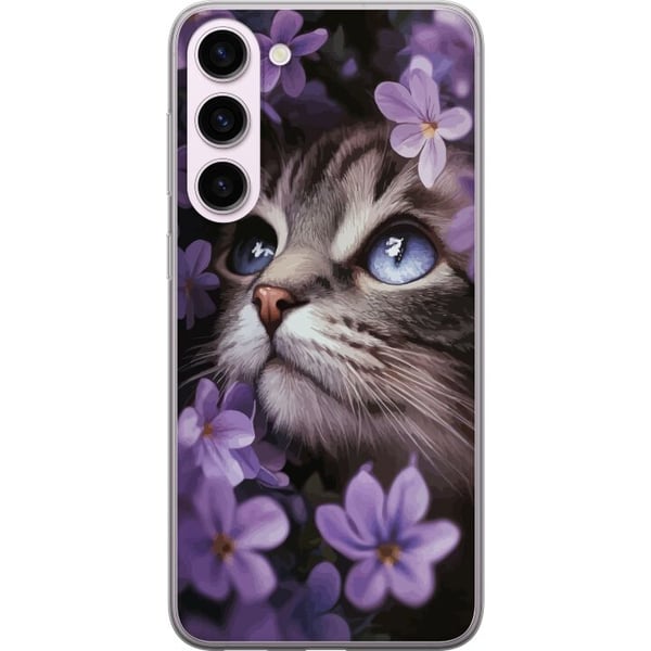 Kompatibel Mobilcover til Samsung Galaxy S23+ Kat og blomster Kompatibel Mobilcover til Samsung Galaxy S23+ Kat og blomster