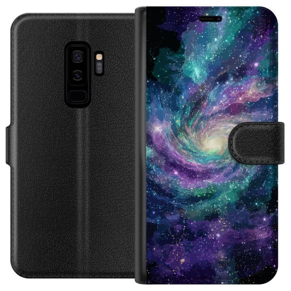 Kompatibelt Lommeboketui til Samsung Galaxy S9+ Fargesprakende spiralgalakse i verdensrommet med stjerner tåker og kosmisk lys Kompatibelt Lommeboketui til Samsung Galaxy S9+ Fargesprakende spiralgalakse i verdensrommet med stjerner tåker og kosmisk lys