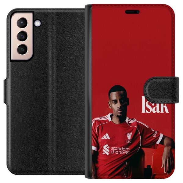 Kompatibelt Lommeboketui til Samsung Galaxy S21 Alexander Isak fotballplakat Liverpool-drakt Sveriges landslag spiss Premier League angrepsspiller de