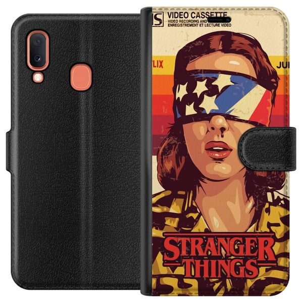 Kompatibelt Lommeboketui til Samsung Galaxy A20e Stranger Things VHS Kompatibelt Lommeboketui til Samsung Galaxy A20e Stranger Things VHS