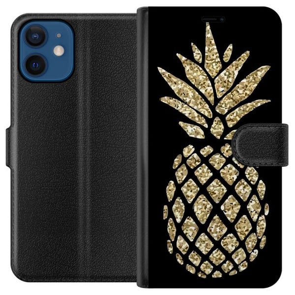 Kompatibel Tegnebogsetui til Apple iPhone 12 mini Ananas Kompatibel Tegnebogsetui til Apple iPhone 12 mini Ananas