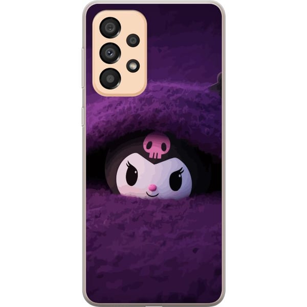 Yhteensopiva Puhelinkuori Samsung Galaxy A33 5G Kuromi-inspiroitu hahmo violetissa pörröisessä fantasiaympäristössä, jossa on mystinen kawaii-tunnelm