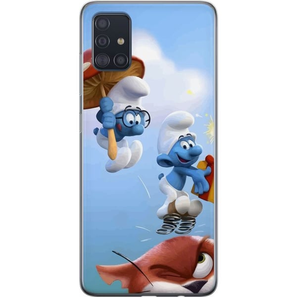 Kompatibel Mobilcover til Samsung Galaxy A51 Smølferne plakat blå tegneseriefigurer retro tegnefilm Schtroumpfs serie barndom klassiske figurer desig