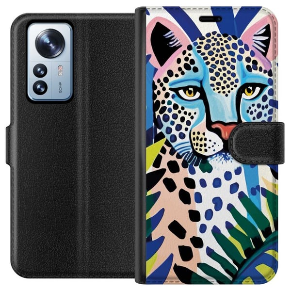 Kompatibel Tegnebogsetui til Xiaomi 12 Pro Livlig Leopard