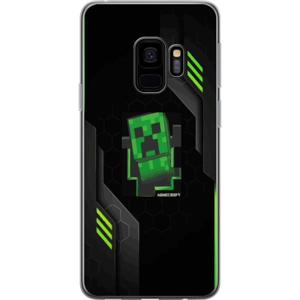 Kompatibelt Mobilskal till Samsung Galaxy S9 Grön pixelbaserad creeperliknande spelillustration i futurisk neonstil för gamingrum Kompatibelt Mobilskal till Samsung Galaxy S9 Grön pixelbaserad creeperliknande spelillustration i futurisk neonstil för gamingrum