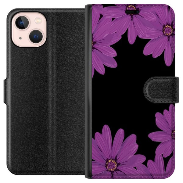 Kompatibelt Plånboksfodral till Apple iPhone 13 mini Blomsterverk Kompatibelt Plånboksfodral till Apple iPhone 13 mini Blomsterverk