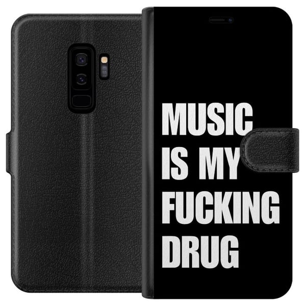 Yhteensopiva Lompakkokotelo Samsung Galaxy S9+ Selkeä musta tausta ja vahva valkoinen teksti ilmaisevat intohimoa musiikkiin voimakkaalla, suoraviiva Yhteensopiva Lompakkokotelo Samsung Galaxy S9+ Selkeä musta tausta ja vahva valkoinen teksti ilmaisevat intohimoa musiikkiin voimakkaalla, suoraviiva
