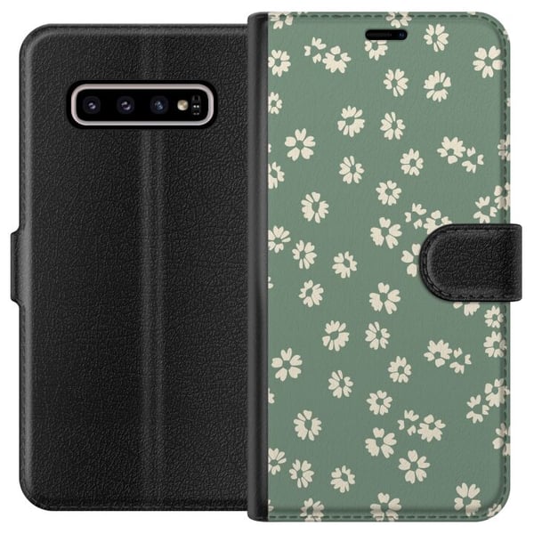 Kompatibelt Plånboksfodral till Samsung Galaxy S10+ Blomsterdröm – färgglatt blommönster