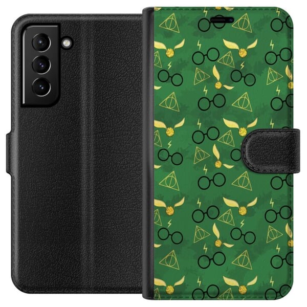 Kompatibelt Lommeboketui til Samsung Galaxy S21+ 5G Harry Potter-briller Gullsnoppen Dødstalismanene magisk design med mystikk og trollmannsstemning Kompatibelt Lommeboketui til Samsung Galaxy S21+ 5G Harry Potter-briller Gullsnoppen Dødstalismanene magisk design med mystikk og trollmannsstemning