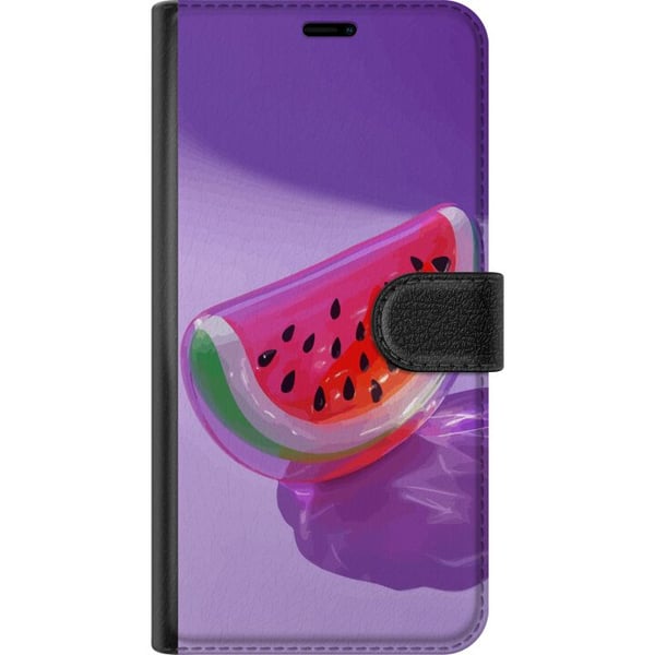 Kompatibelt Lommeboketui til Samsung Galaxy S20+ Vannmelon i glassstil mot lilla bakgrunn, frisk sommerlig design med saftig og moderne følelse