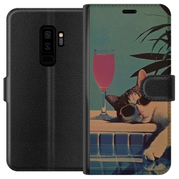 Kompatibelt Lommeboketui til Samsung Galaxy S9+ Katt ferie Kompatibelt Lommeboketui til Samsung Galaxy S9+ Katt ferie