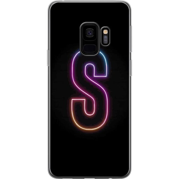 Kompatibelt Mobilskal till Samsung Galaxy S9 Neonbokstav S i rosa och blå toner mot mörk bakgrund i retrofuturisk design Kompatibelt Mobilskal till Samsung Galaxy S9 Neonbokstav S i rosa och blå toner mot mörk bakgrund i retrofuturisk design