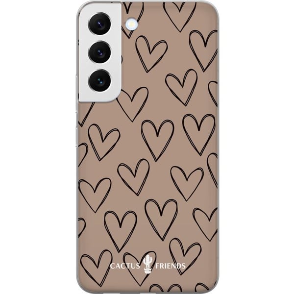 Kompatibelt Mobilskal till Samsung Galaxy S22 5G Cactus and Friends - Earthy Sketch Hearts