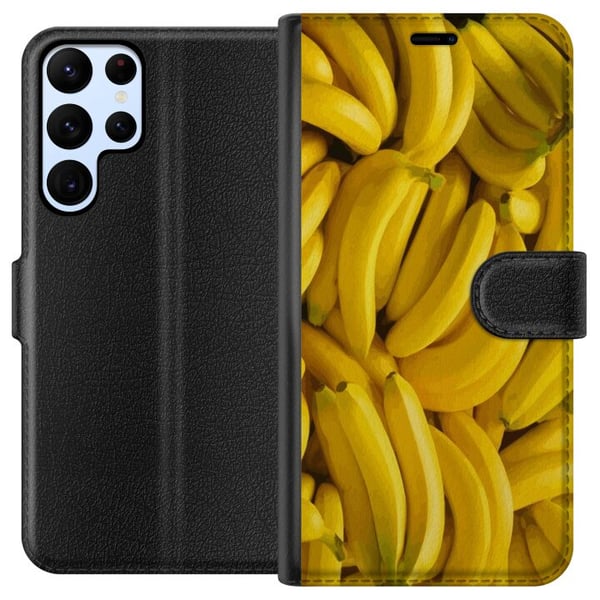 Yhteensopiva Lompakkokotelo Samsung Galaxy S22 Ultra 5G Banaani kuvio