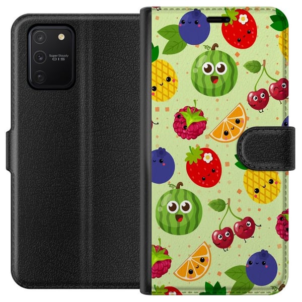 Kompatibelt Lommeboketui til Samsung Galaxy S10 Lite Fruktmønster med ananas, melon og kirsebær, fargerikt design som sprer glede og sommerenergi Kompatibelt Lommeboketui til Samsung Galaxy S10 Lite Fruktmønster med ananas, melon og kirsebær, fargerikt design som sprer glede og sommerenergi