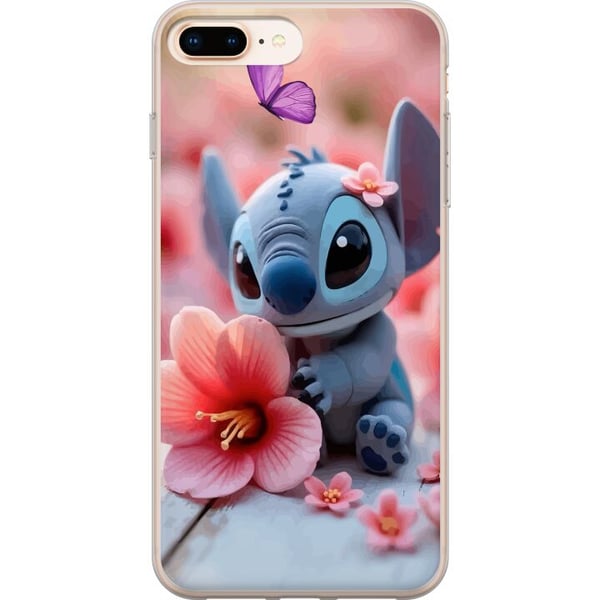 Yhteensopiva Puhelinkuori Apple iPhone 8 Plus Suloinen sininen fantasiolento, jolla on vaaleanpunainen kukka ja perhonen, romanttinen kevätaihe Yhteensopiva Puhelinkuori Apple iPhone 8 Plus Suloinen sininen fantasiolento, jolla on vaaleanpunainen kukka ja perhonen, romanttinen kevätaihe