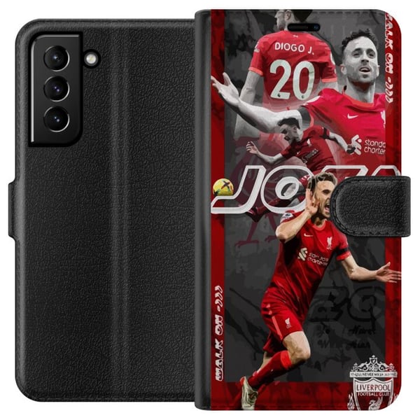 Kompatibelt Lommeboketui til Samsung Galaxy S21+ 5G Liverpool FC Diogo Jota fotballplakat Portugal spiss nr. 20 Premier League angriper Reds-fankunst Kompatibelt Lommeboketui til Samsung Galaxy S21+ 5G Liverpool FC Diogo Jota fotballplakat Portugal spiss nr. 20 Premier League angriper Reds-fankunst