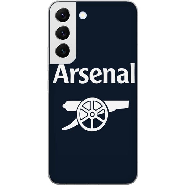 Kompatibelt Mobilskal till Samsung Galaxy S22 5G Arsenal logga i mörkblått vitt klassiskt fotbollsmotiv för Premier League fans