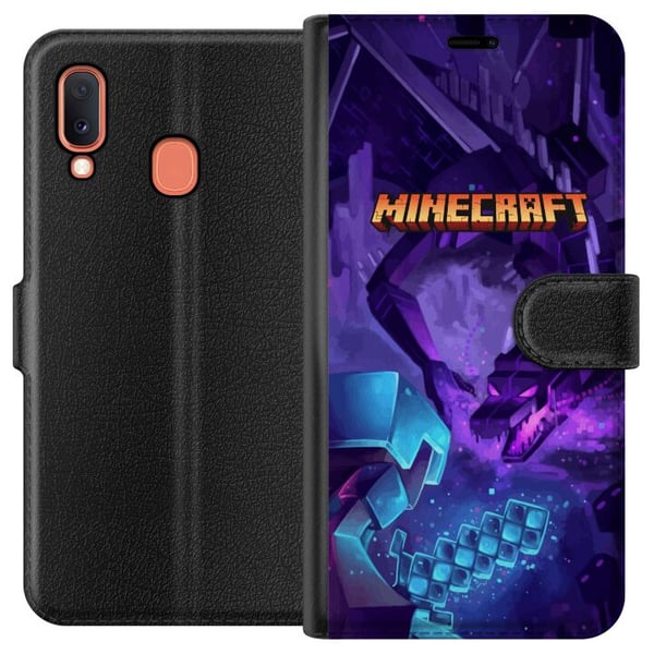 Kompatibelt Plånboksfodral till Samsung Galaxy A20e Minecraft Kompatibelt Plånboksfodral till Samsung Galaxy A20e Minecraft