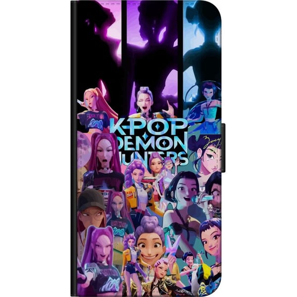 Kompatibel Tegnebogsetui til Motorola Moto G9 Play KPop Demon Hunters mørk anime-vinylfigur
