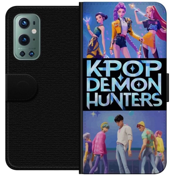 Kompatibel Tegnebogsetui til OnePlus 9 Pro Kpop Demon Hunters koreansk idolband plakat anime gaming fantasy tegnefilm retrostil fanart design