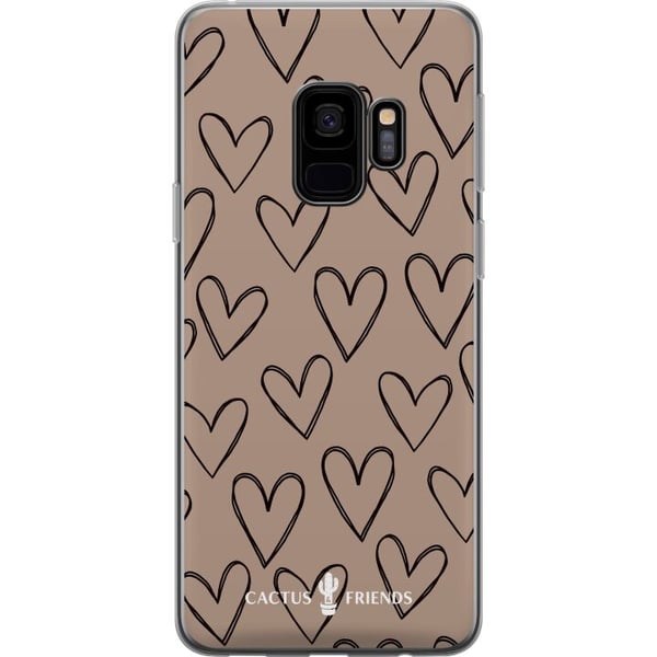 Kompatibelt Mobilskal till Samsung Galaxy S9 Cactus and Friends - Earthy Sketch Hearts Kompatibelt Mobilskal till Samsung Galaxy S9 Cactus and Friends - Earthy Sketch Hearts