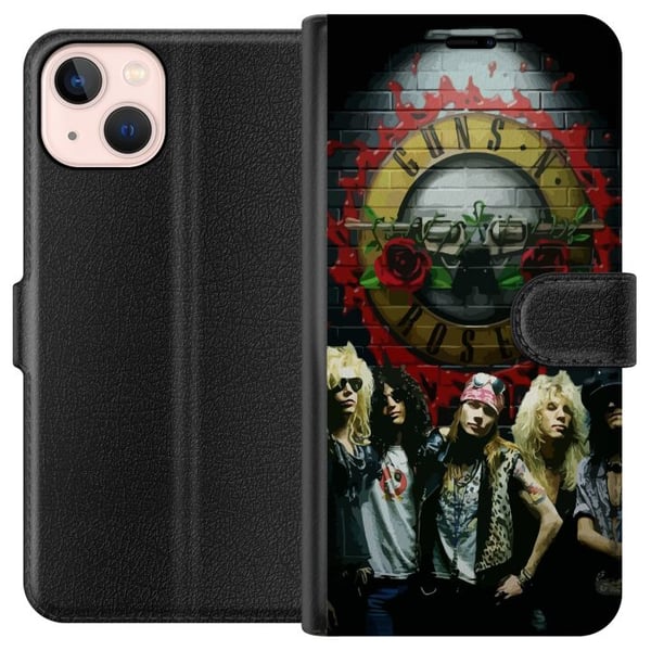Kompatibelt Plånboksfodral till Apple iPhone 13 mini Guns N Roses Rock Band Guitar Music