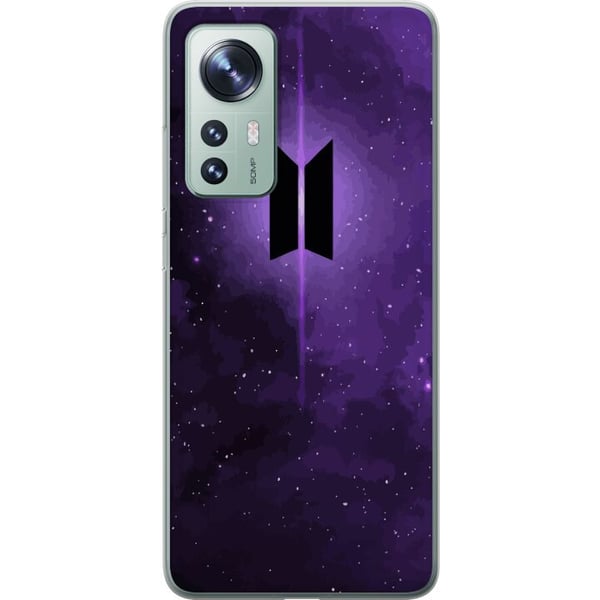 Yhteensopiva Puhelinkuori Xiaomi 12 BTS kpop-logo violetti galaksi juliste avaruusdesign korealainen yhtye ARMY-symboli tähtitaivas musiikki fanitaid