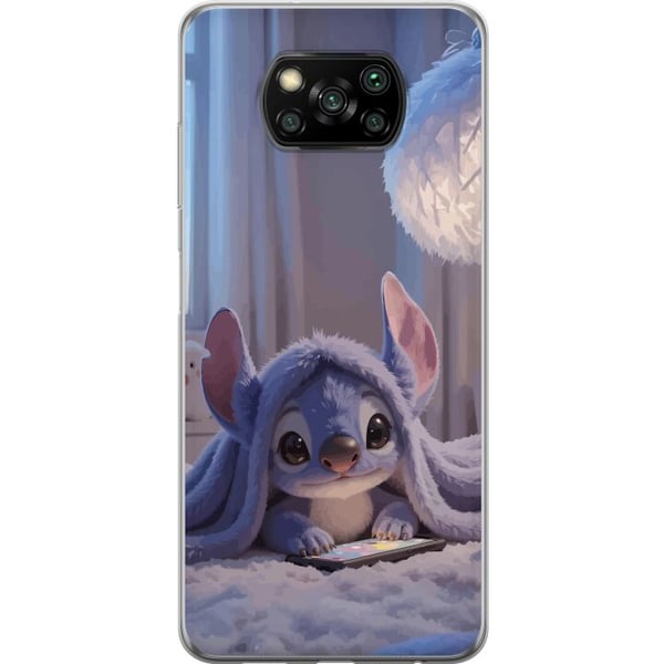 Kompatibel Mobilcover til Xiaomi Poco X3 NFC Stitch under et tæppe med telefon, aftenhygge i blå toner, charmerende drømmeagtigt design til alle, der