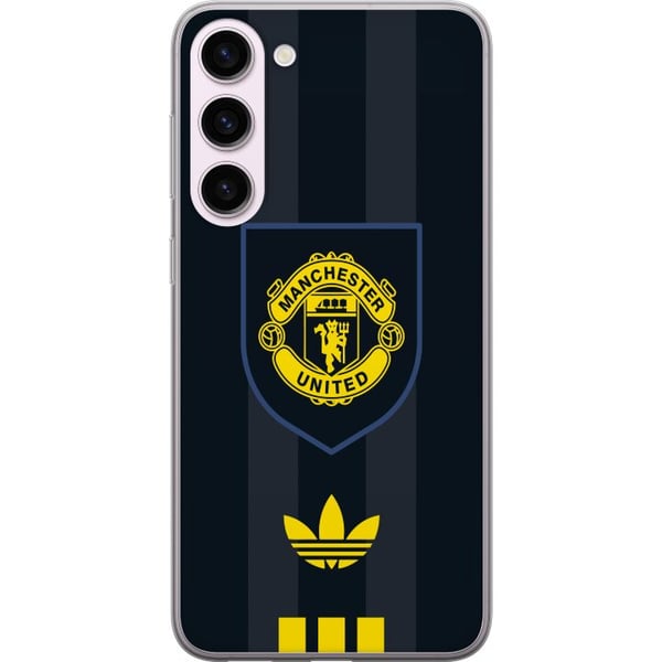 Kompatibel Mobilcover til Samsung Galaxy S23+ Manchester United plakat Adidas våbenskjold fodboldklub Premier League logo gul sort retro design kunst Kompatibel Mobilcover til Samsung Galaxy S23+ Manchester United plakat Adidas våbenskjold fodboldklub Premier League logo gul sort retro design kunst
