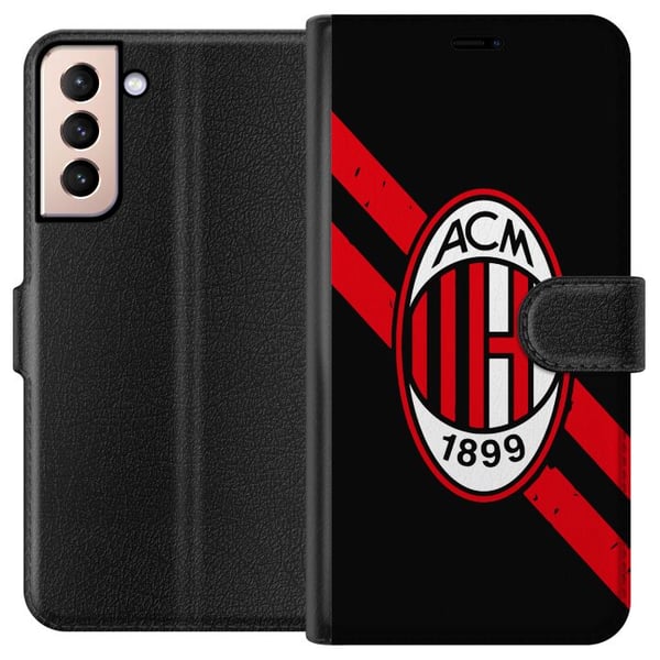 Kompatibelt Lommeboketui til Samsung Galaxy S21 AC Milan Kompatibelt Lommeboketui til Samsung Galaxy S21 AC Milan