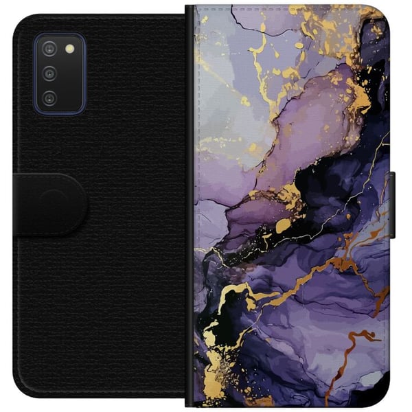 Kompatibelt Lommeboketui til Samsung Galaxy A03s Lilla Marmor