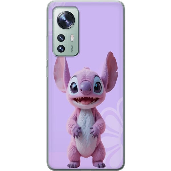 Kompatibelt Mobilskal till Xiaomi 12 Rosa Stitch figur kawaii motiv i lila pastell gulligt och charmigt för söta karaktärälskare