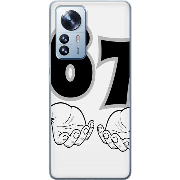 Kompatibelt Mobilskal till Xiaomi 12 Pro 67 meme hands illustration svartvit – stilren 6-7 grafik med händer och tydlig minimalistisk design