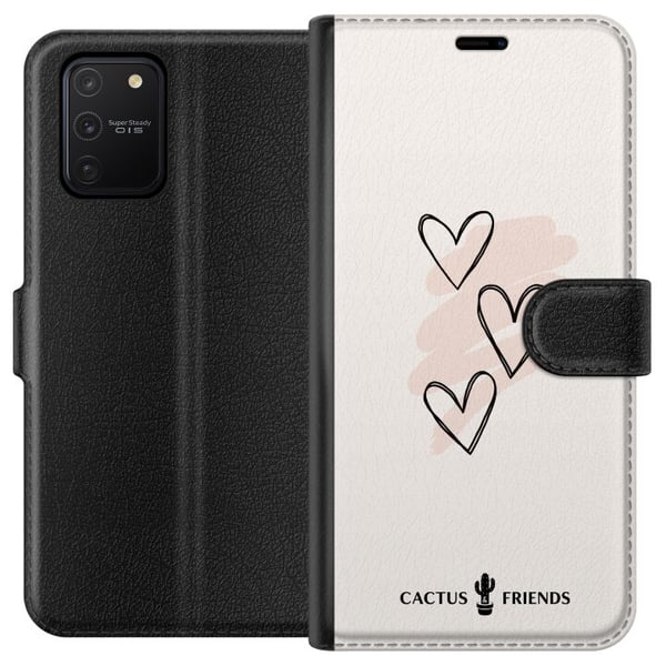 Kompatibelt Lommeboketui til Samsung Galaxy S10 Lite Kaktus og venner - Myk romantisk skisse Kompatibelt Lommeboketui til Samsung Galaxy S10 Lite Kaktus og venner - Myk romantisk skisse
