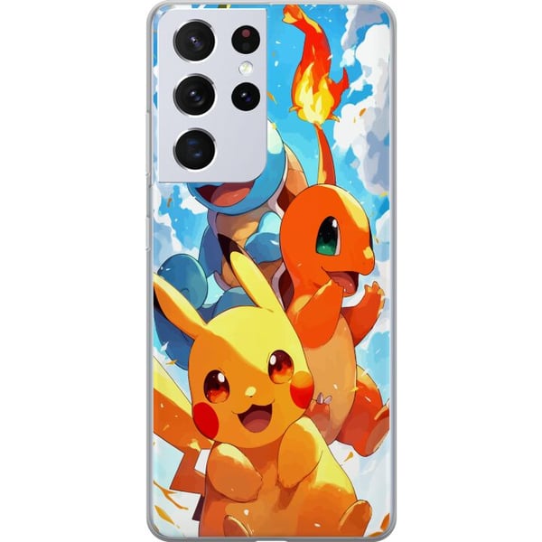 Kompatibel Mobilcover til Samsung Galaxy S21 Ultra 5G Pocket Creatures - inspireret af Pokémon uden at nævne navnet