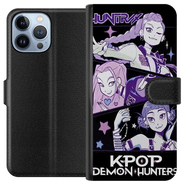 Kompatibel Tegnebogsetui til Apple iPhone 13 Pro Max Kpop Dæmonjægere Huntrix Trio Lilla Stjerner Retro Kosmisk Idolglød