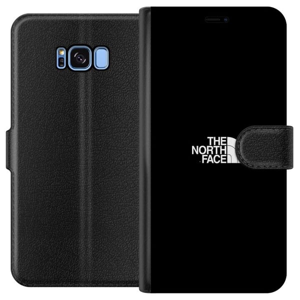 Kompatibelt Plånboksfodral till Samsung Galaxy S8 The North Face logga i svartvitt tidlös outdoor inspirerad design som symboliserar styrka frihet oc