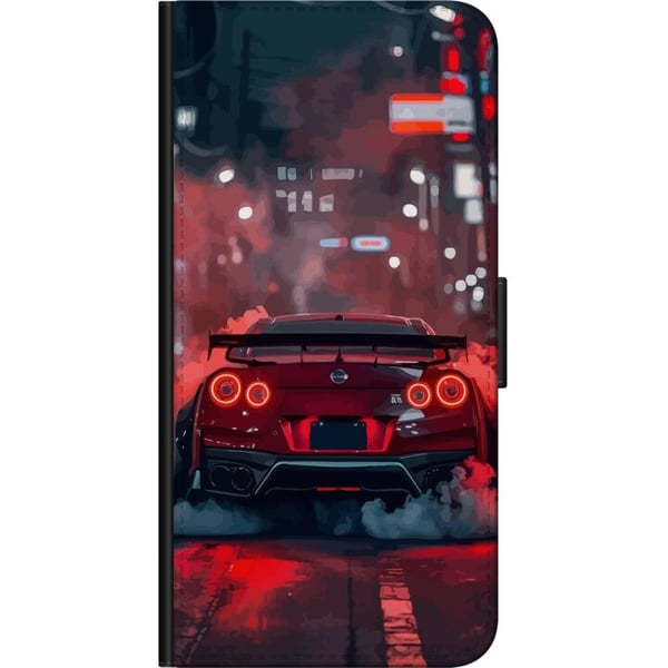 Kompatibel Tegnebogsetui til Motorola Moto G9 Play Rød sportsbil drifting racing tuning