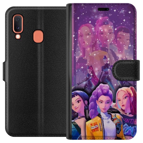 Kompatibelt Plånboksfodral till Samsung Galaxy A20e Kpop Demon Hunters Zoey Mira Aya United Star Magic Cosmic Energy