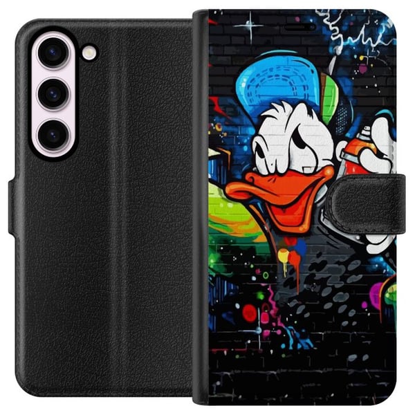 Kompatibel Tegnebogsetui til Samsung Galaxy S23 Kalle Anka Graffiti Disney Design Roligt Barn Motiv Kompatibel Tegnebogsetui til Samsung Galaxy S23 Kalle Anka Graffiti Disney Design Roligt Barn Motiv