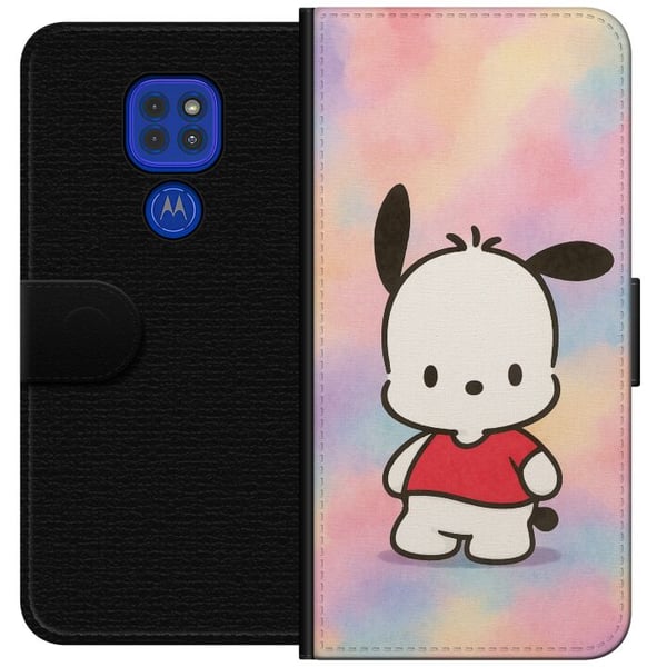 Kompatibel Tegnebogsetui til Motorola Moto G9 Play Kawaii Sanrio Pochacco