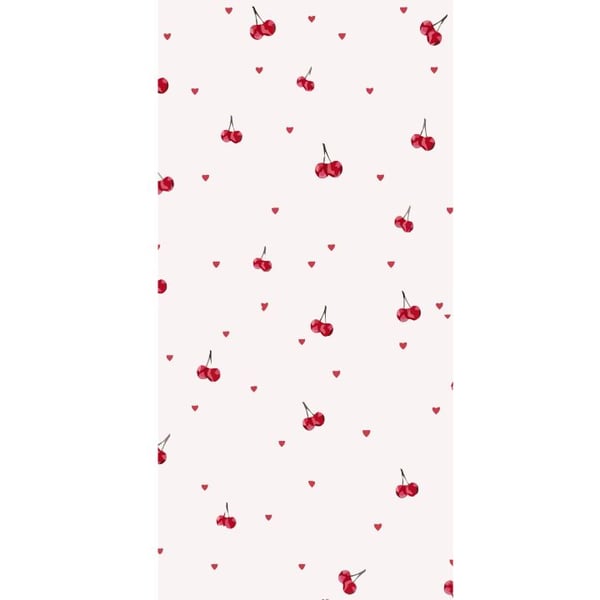 Yhteensopiva Lompakkokotelo Apple iPhone 13 Pro Kirsikoita ja sydämiä valkoisella taustalla suloinen romanttinen design minimalistisella tunnelmalla